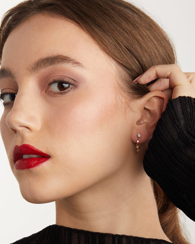 Crystal Drop Chain Earrings